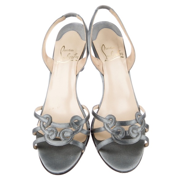 CHRISTIAN LOUBOUTIN size 38.5 silver kitten heels - Picture 3 of 16